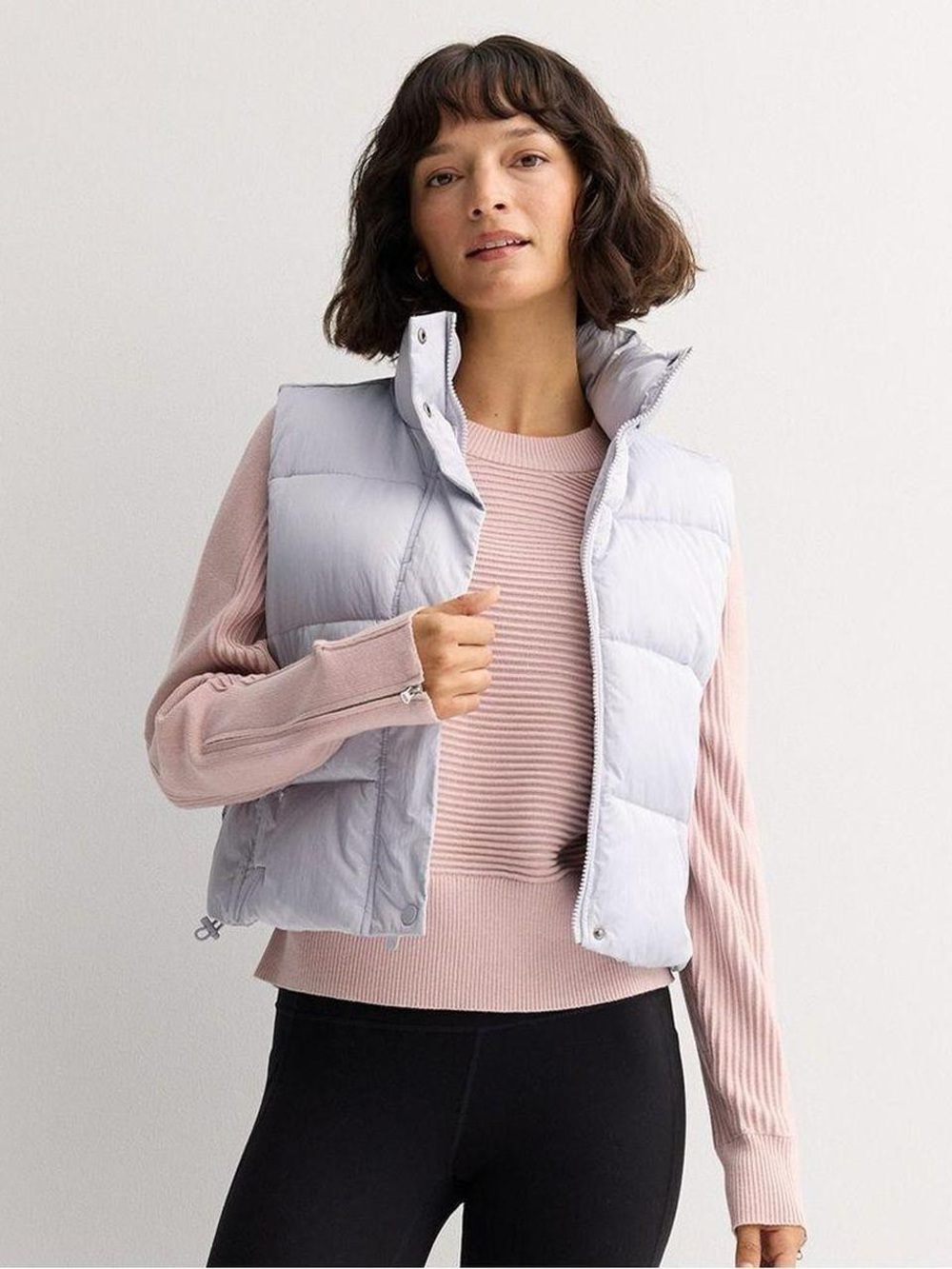 FLX Women's Light Gray Puffer Vest Size Large